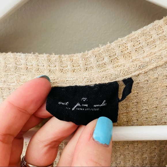 Urban Outfitters Out From Under Jojo Oversized Waffle Knit Top Cream Sz … - Picture 7 of 9